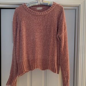 Women's Ribbed Pink Sweater